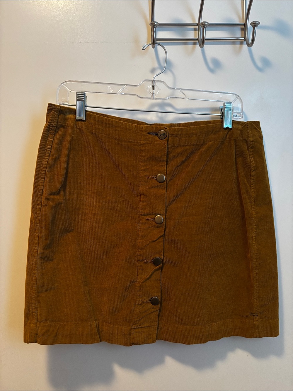 Toad&Co Golden Brown Corduroy Button Skirt